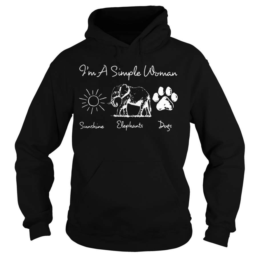 I’m a simple woman I like sunshine elephants dogs shirt Hoodie