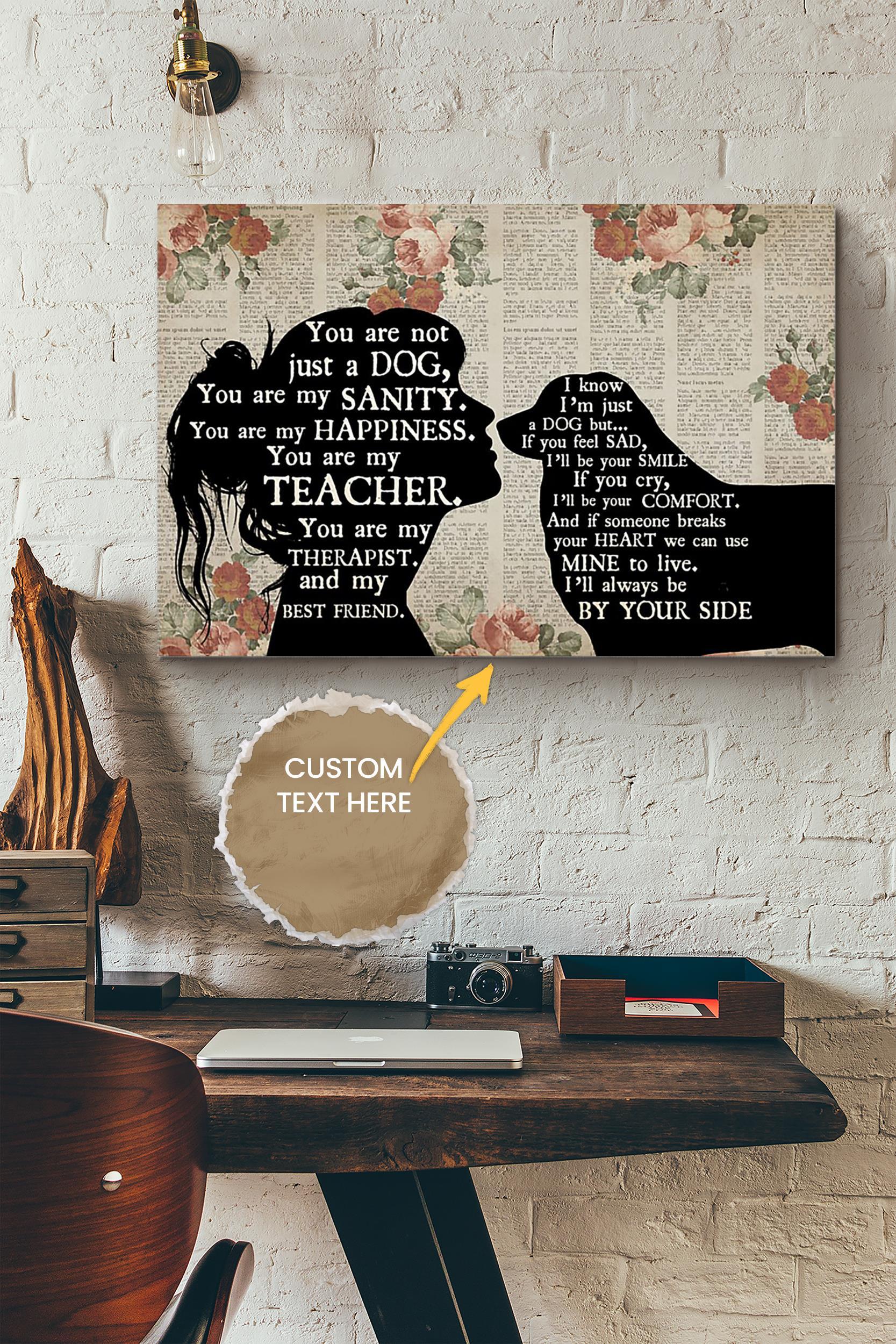 Australian Shepherd Girl Therapist Best Friend Personalized Poster – Animal Wall Art – Gift For Dog Lover Dog Foster Puppy Fan Wrapped Canvas