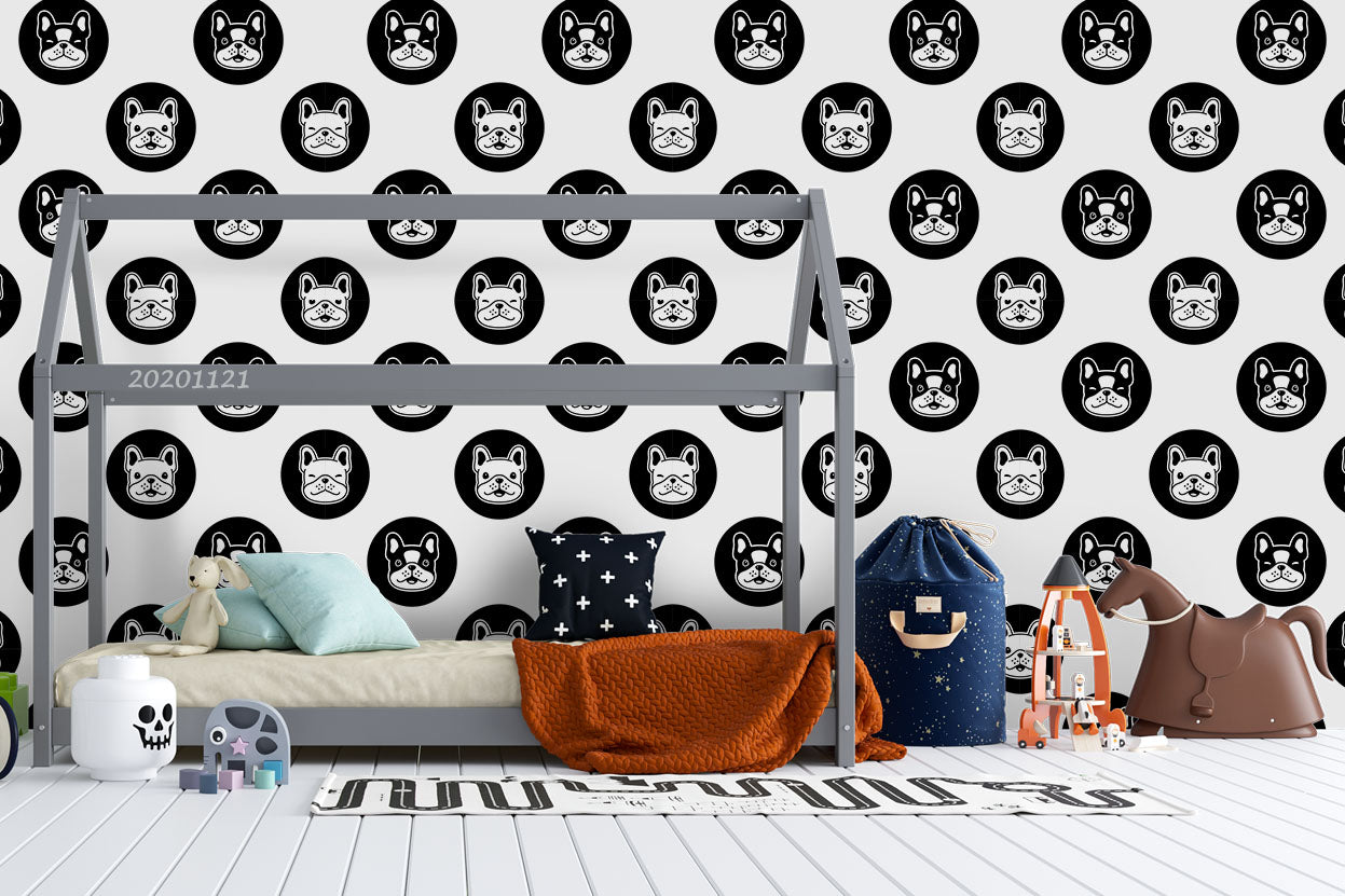 3D Cartoon Animals Dog Wall Mural Wallpaper Lqh 53