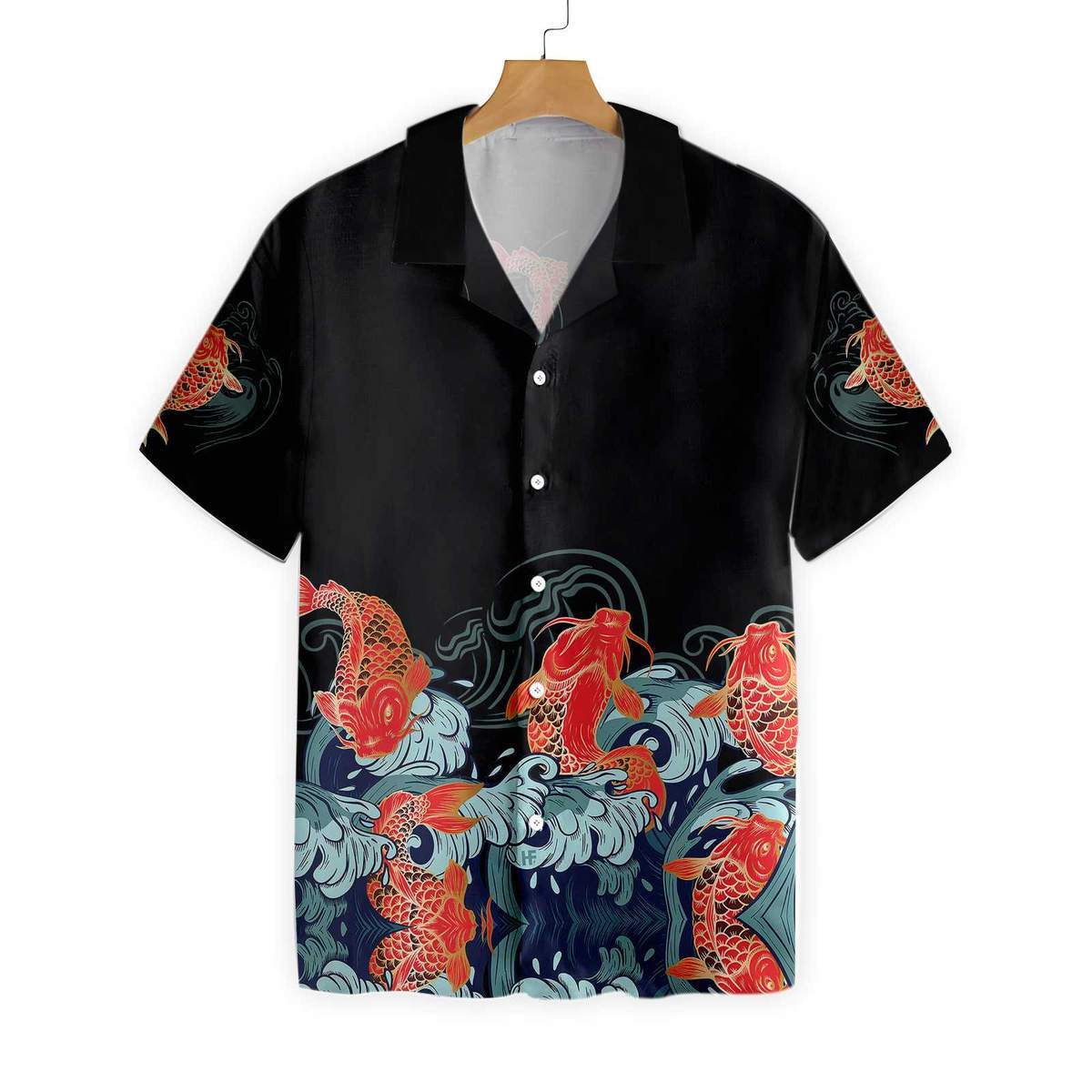 Golden Koi Fish All Over Printed Hawaiian Shirt Ha1886