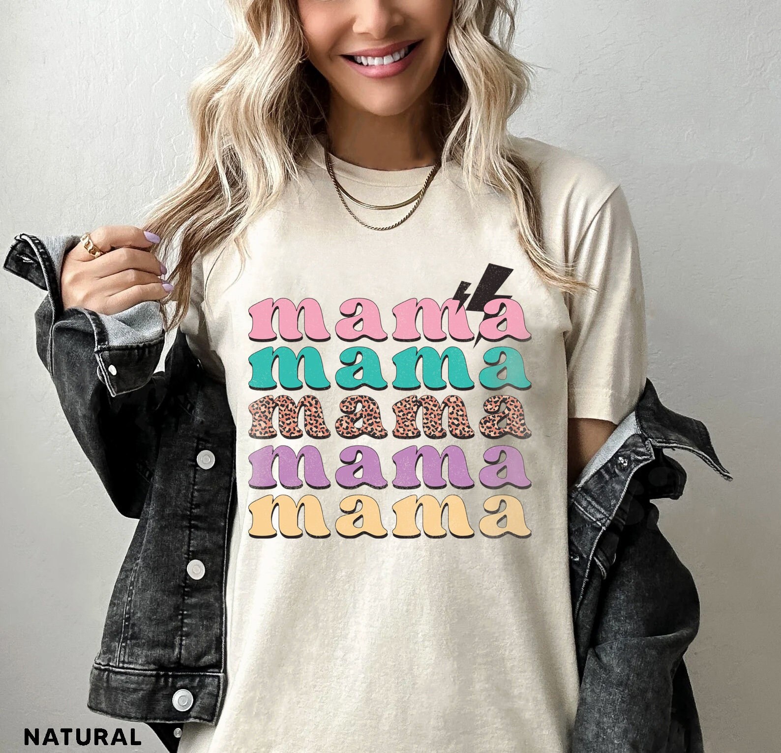 Retro Vintage Mama Shirt, Leopard Mama Shirt, Mom Life Shirt,Girl Mama Shirt, Motherhood Shirt, Cute Mom Shirt,Mothers Day Gift,Mama T-shirt