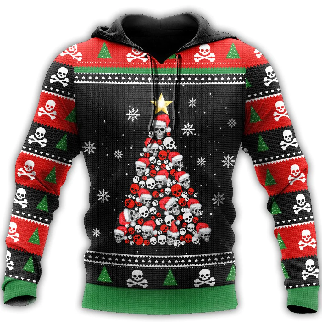 Skulls Christmas Hoodie For Men And Women, Skull Noel Gift