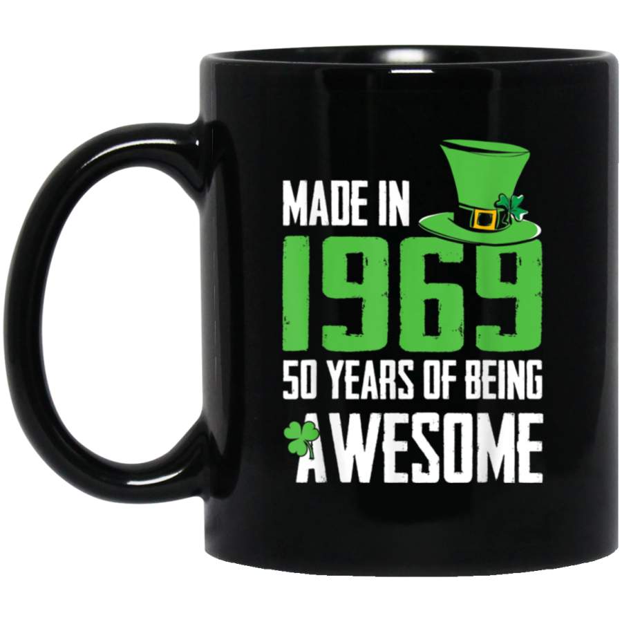 St Patricks Day Vintage 1969 50th Birthday Irish Gift Mug