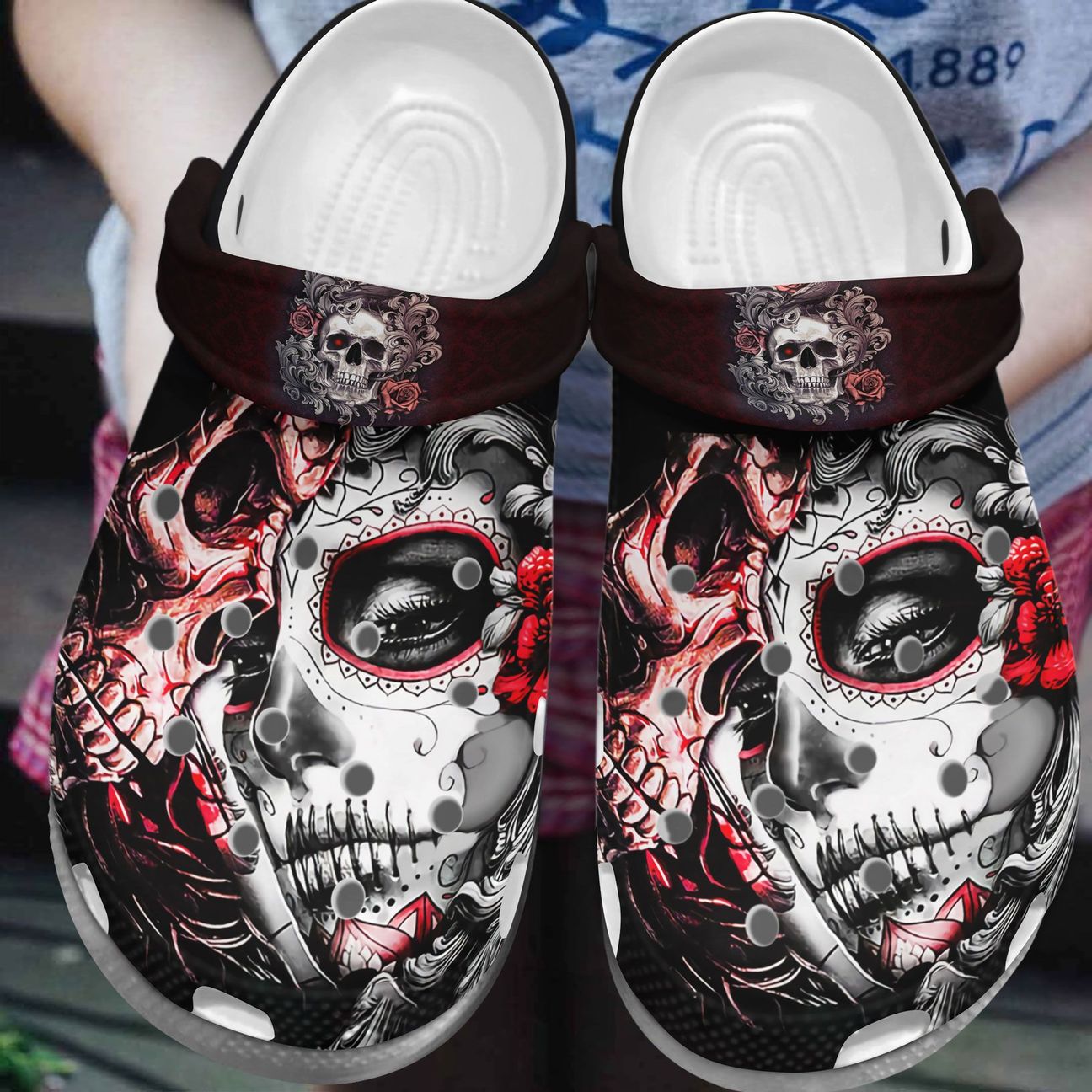 Skull Personalized Clog, Custom Name, Text, Color, Number Fashion Style For Women, Men, Kid, Print 3D Until Death