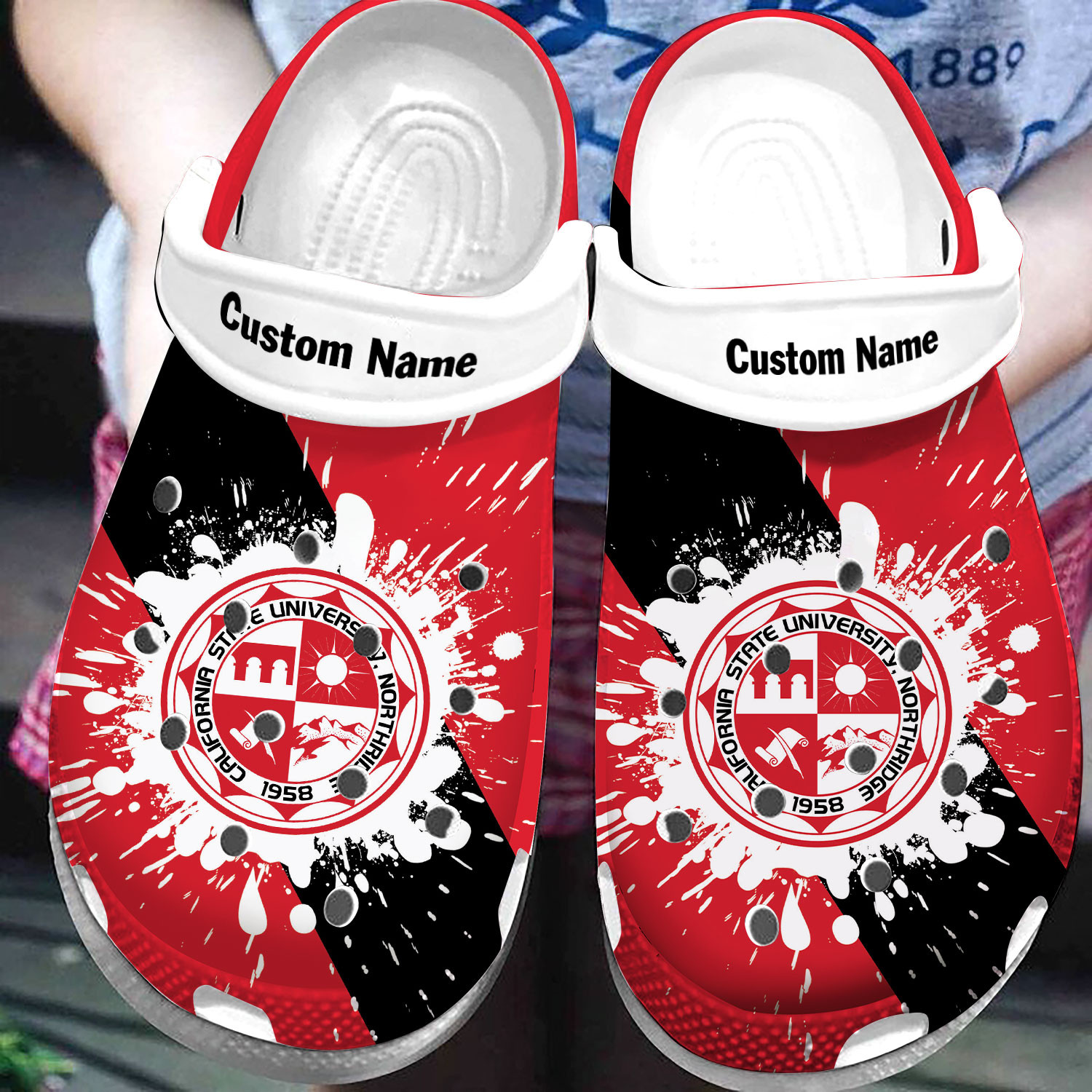 Custom Name Back To University California State Northridge Ct Clog Shoes #Dh