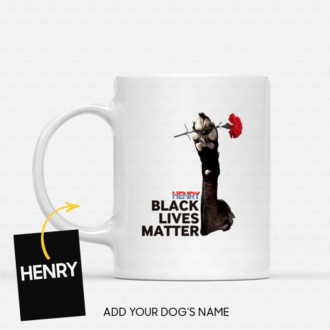 Personalized Dog Gift Idea – Black Lives Matter And Rose For Dog Lovers – White Mug