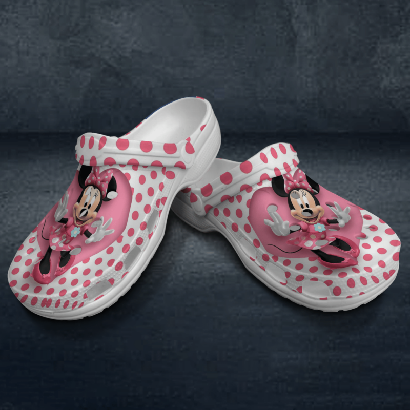 Minnie Mouse Pink Polka Dots Heart For Men And Women Gift For Fan Classic Water Rubber Clogs Clogband Clogs, Comfy Footwear