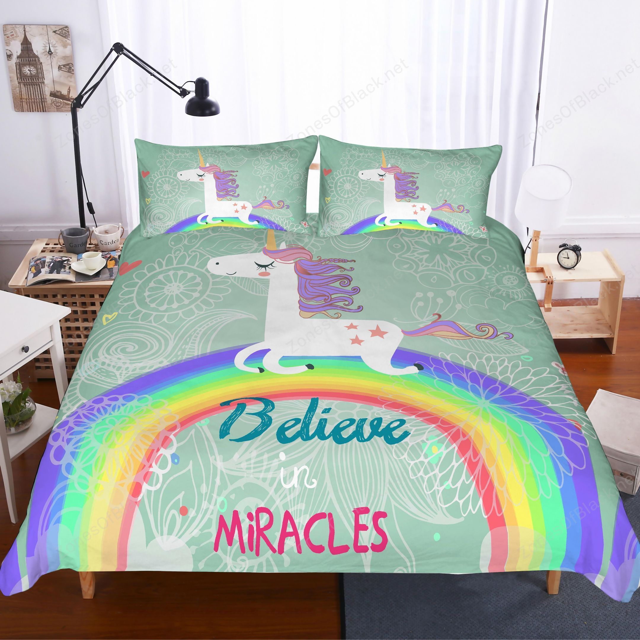 3D Color Cartoon Animals Horses Believe Miracles Bedding Set Bedroom Decor