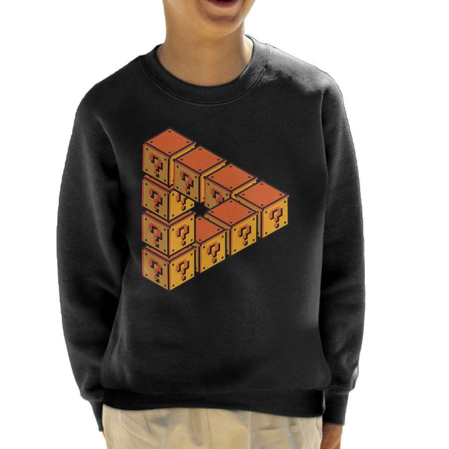 Forever Flatforming Mario Question Blocks Kid’s Sweatshirt