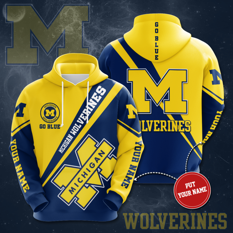 Personalized Michigan Wolverines No1172 Custom Hoodie 3D