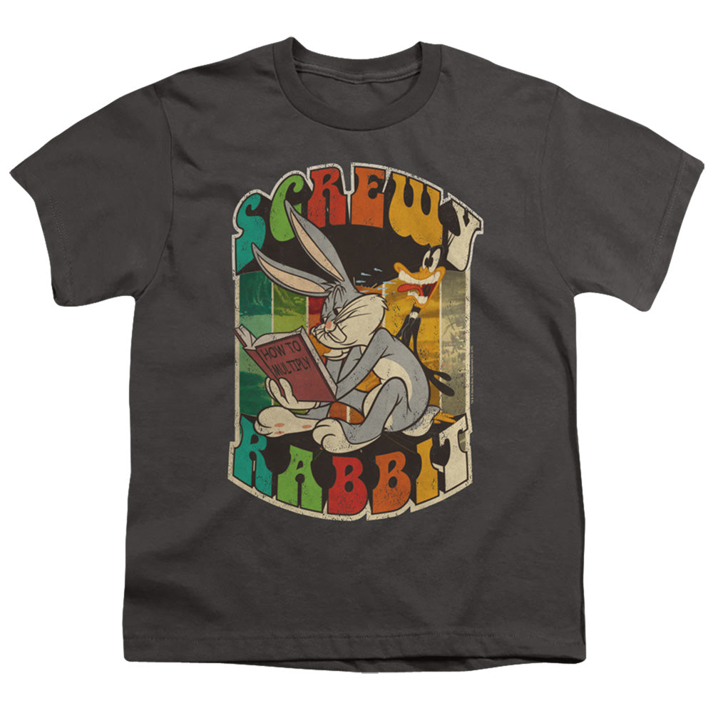 Looney Tunes Screwy Rabbit Kids Youth T Shirt Charcoal