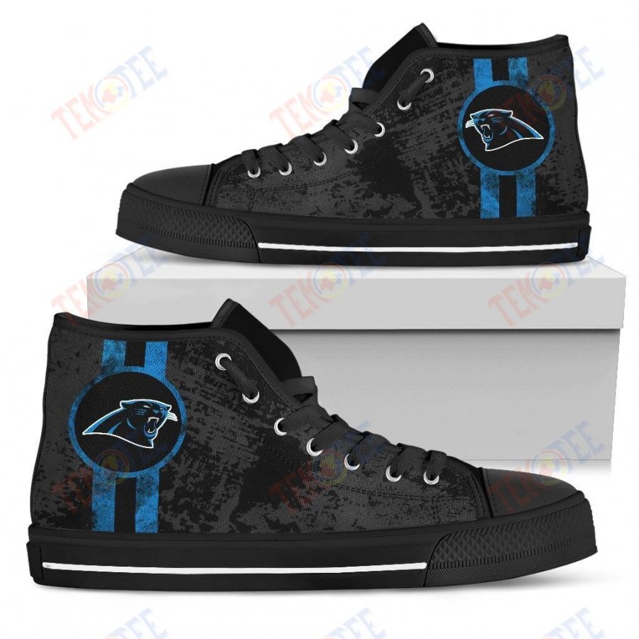 Mens Womens Carolina Panthers High Top Shoes V1 Triple Stripe Bar Dynamic Shoes For Men Custom Shoes TMT886