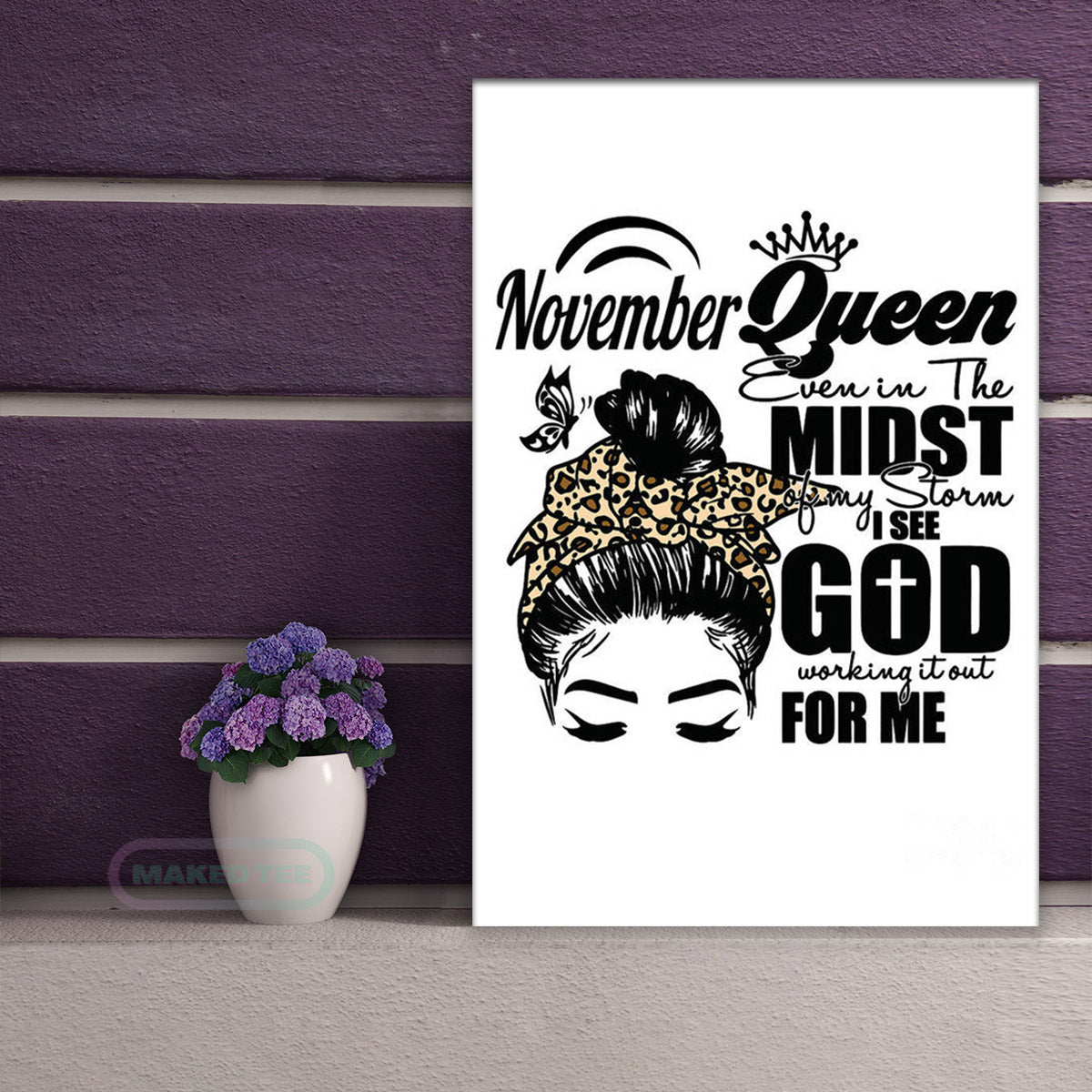 November Queen Leopard Birthday Girl Womens Canvas Prints Print  – Posters Canvas Prints Wall Art