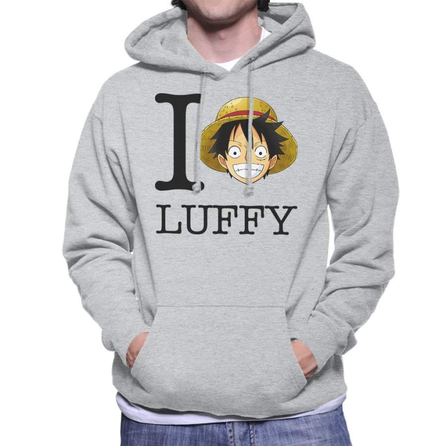 I Heart Monkey D Luffy One Piece Men’s Hooded Sweatshirt