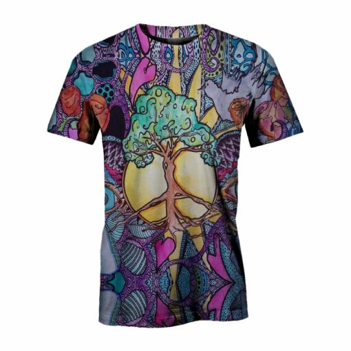 Hippie Tree Of Life 3D All Over Printed Shirts For Men And Women, Gift For Hippie Lover, Hippie Soul