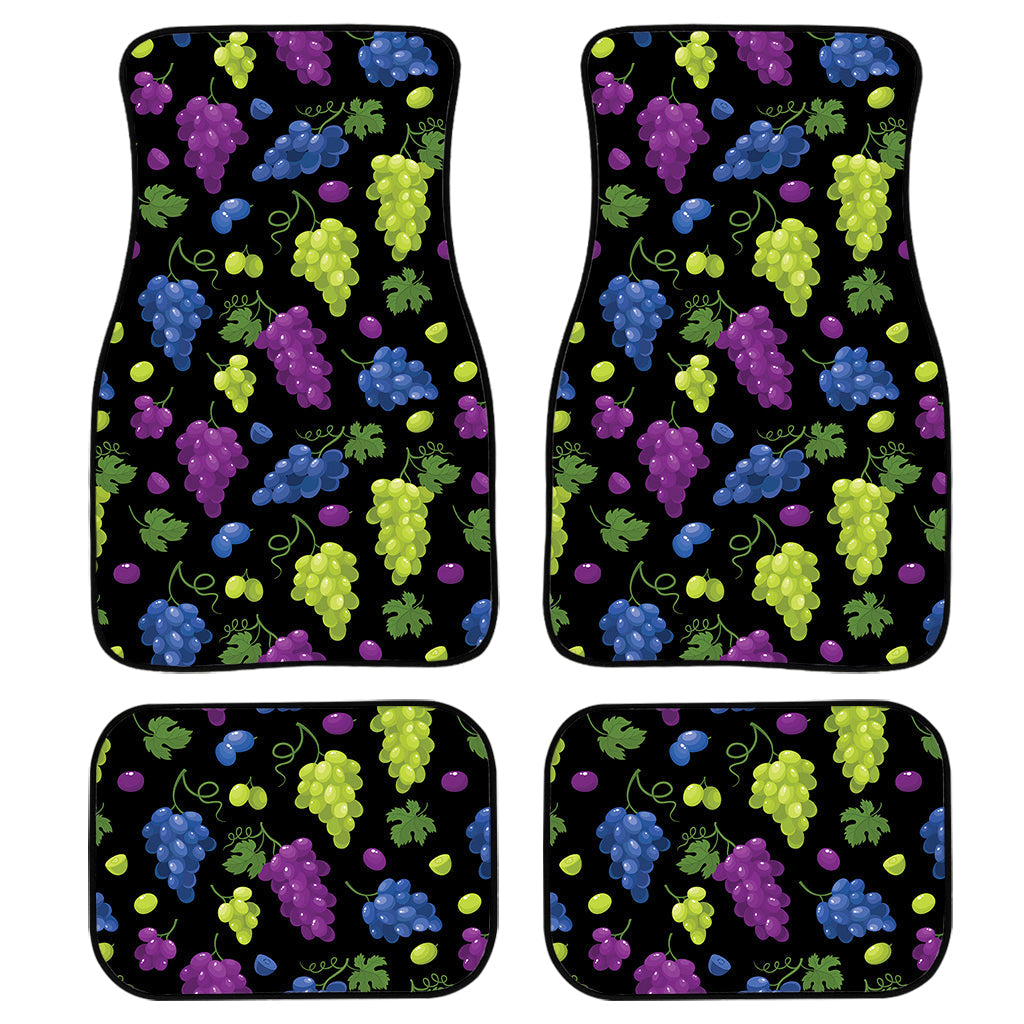 Colorful Grapes Pattern Print Front And Back Car Floor Mats, Front Car Mat