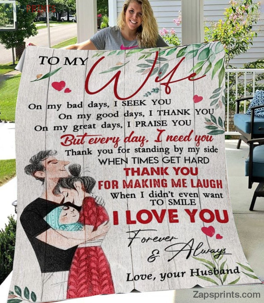 Gift For Wife – To My Love – Thank You For Making Me Laugh – Husband Gift To Wife – Blanket