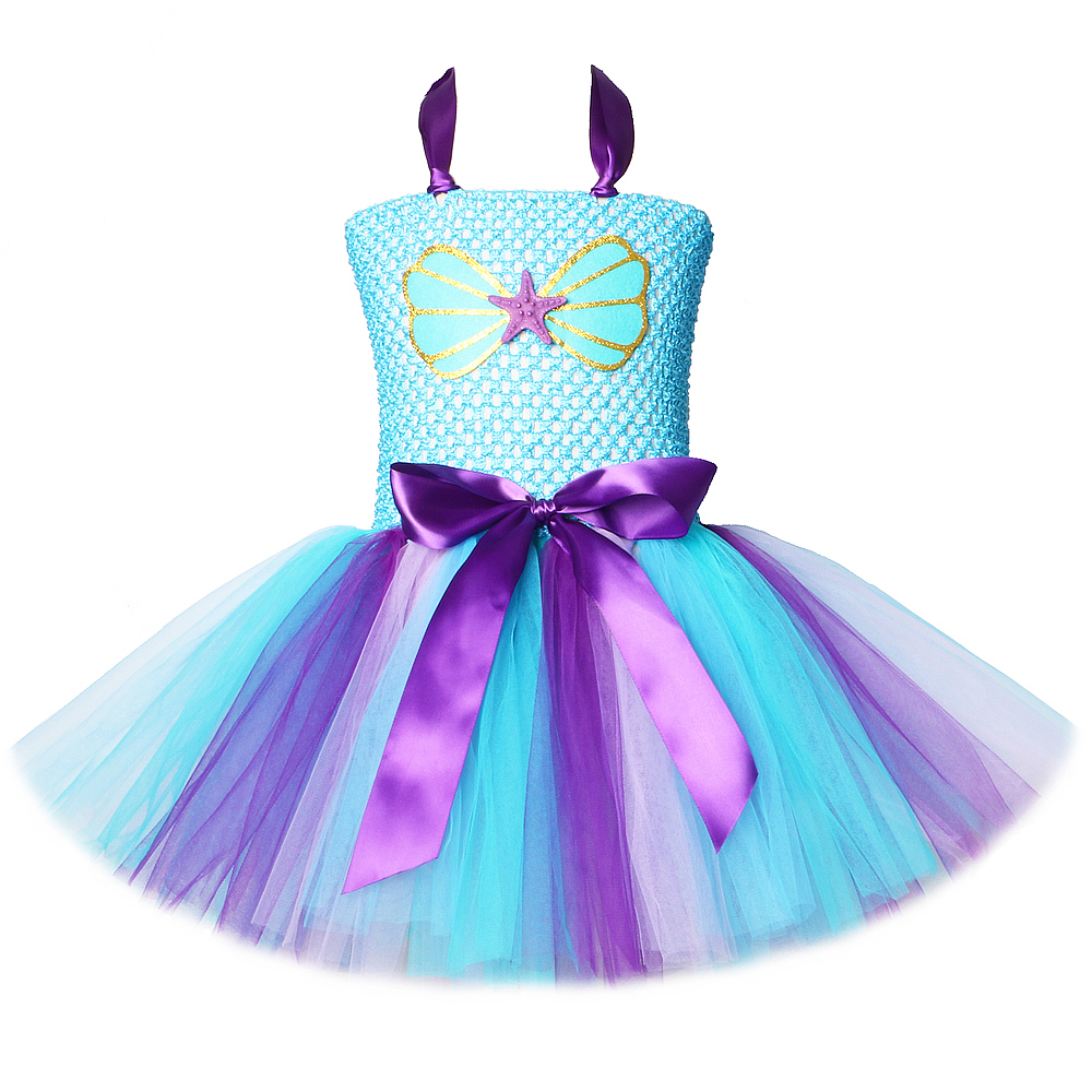 Toddler Little Mermaid Dress Girl Kids Halloween Costume Girls Princess Tutu Dresses for Birthday Party Gift for 1-12 Years Old alx