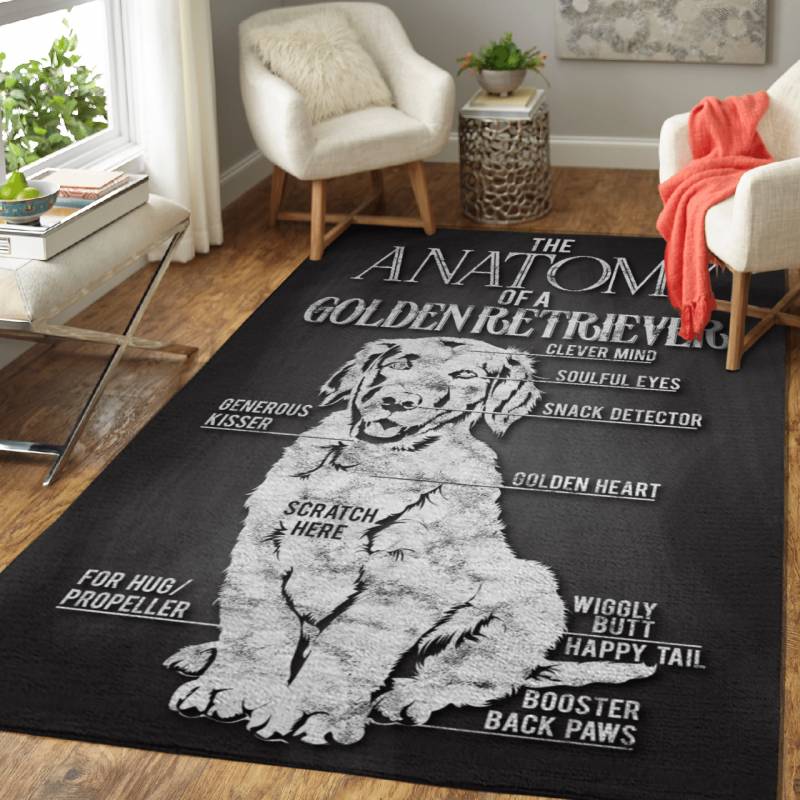 Golden Retriever Anatomy – Animals Area Rug Carpet