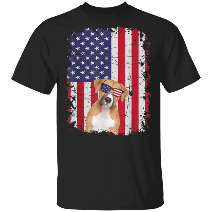 Retro USA American Flag Boxer Patriotic Gift Tshirt