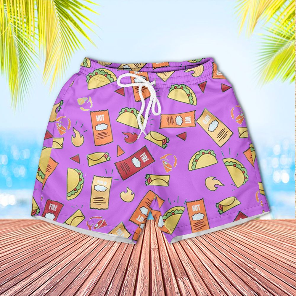 Taco Bell Kids Hawaii Shorts Boys Swim Trunks Ha68976