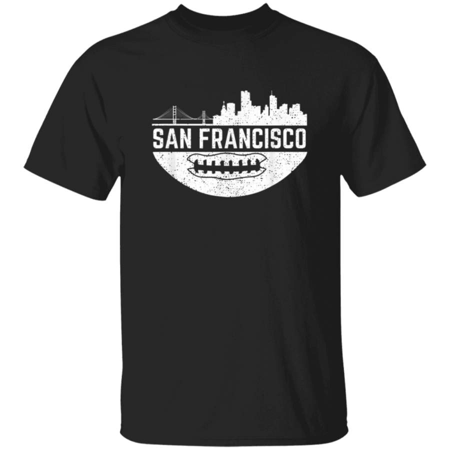 San Francisco CA  The City Vintage Skyline Football Town TShirt