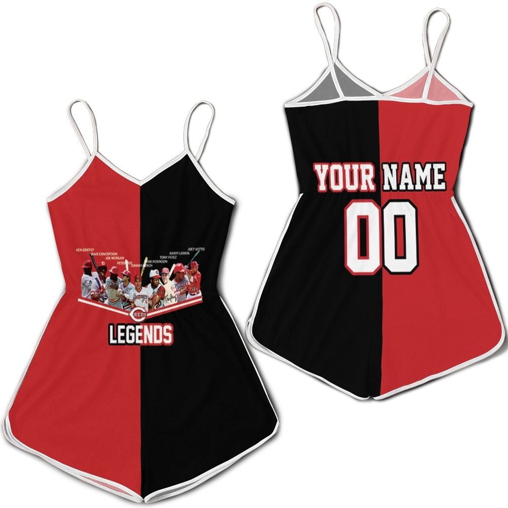 Cincinnati Reds Legends Signed 3d Personalized Romper