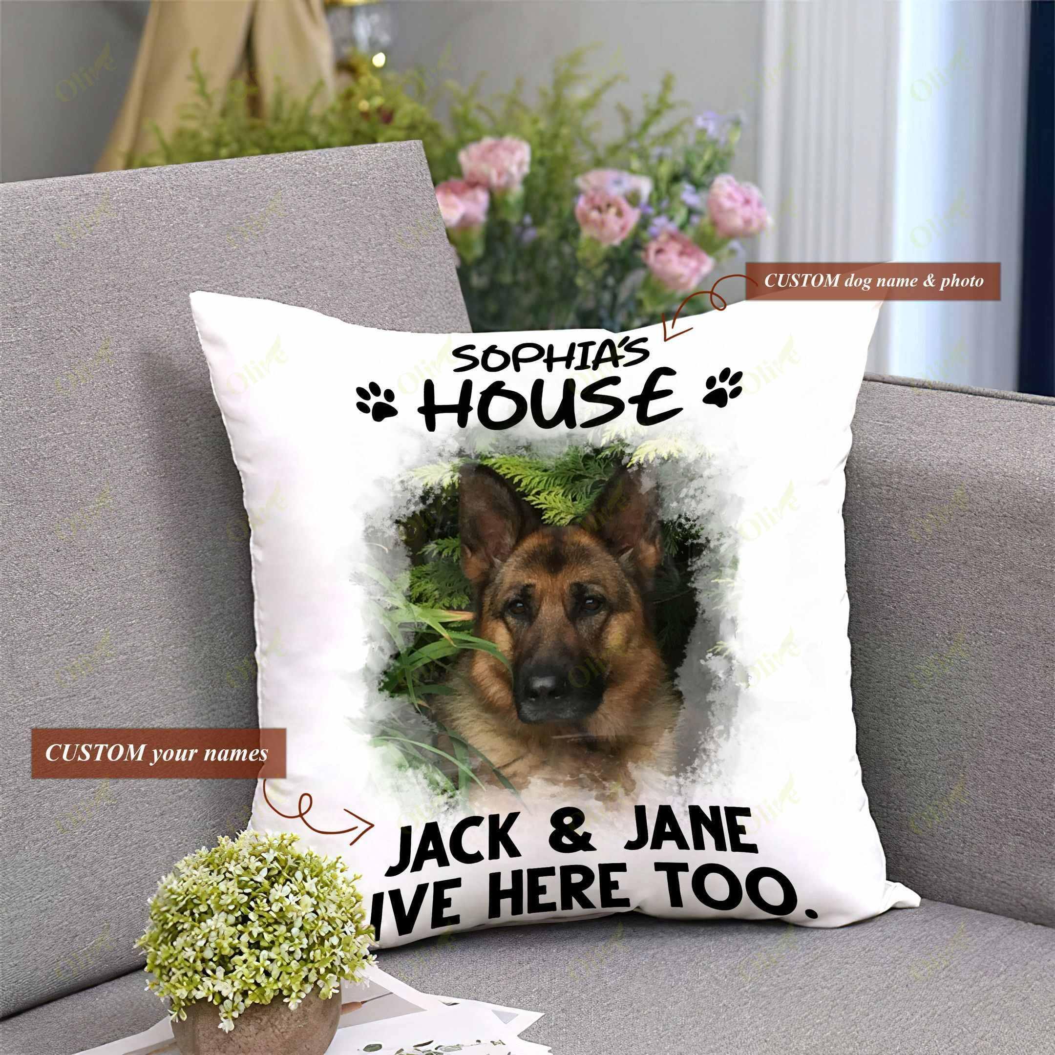 [Personalized Name] My Puppy’S House – Personalized Pillow Case, Pillow Sofa, Throw Pillow Covers