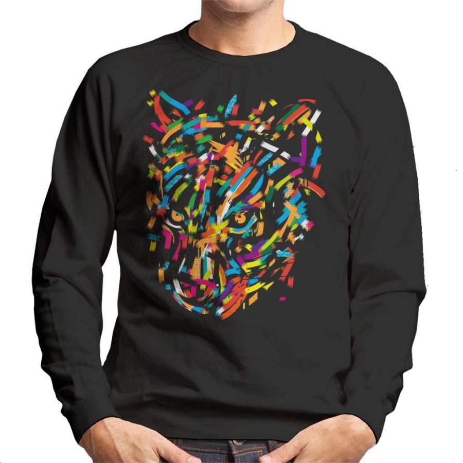 Colourful Leopard Smudges Men’s Sweatshirt