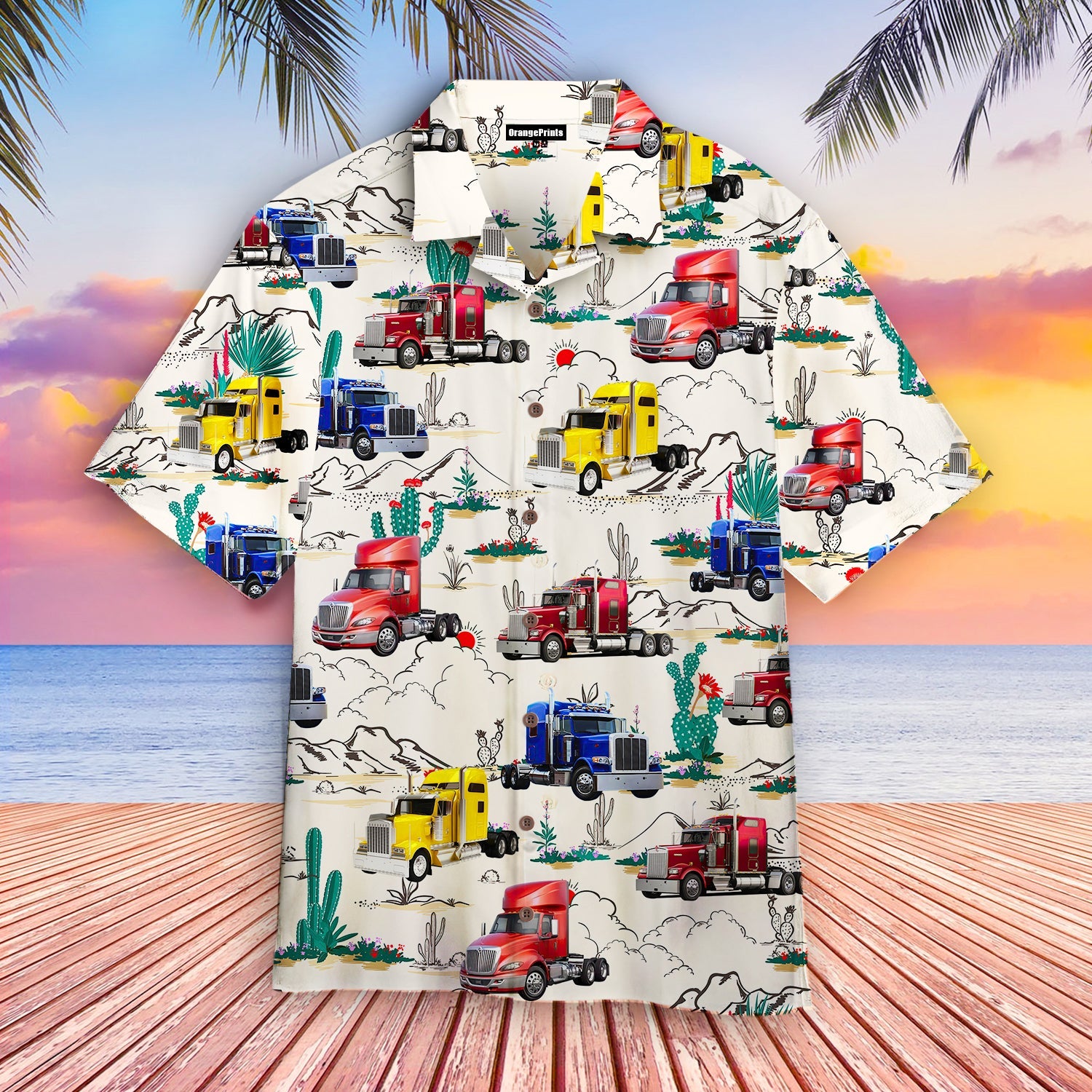 Semi Trailer Truck Aloha Hawaii Shirts For Men Women Ha23559