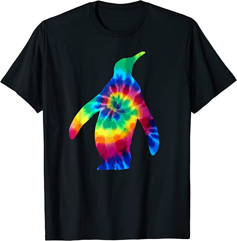 Penguin Tie Dye Vintage Hippie Penguin Lover T-Shirt