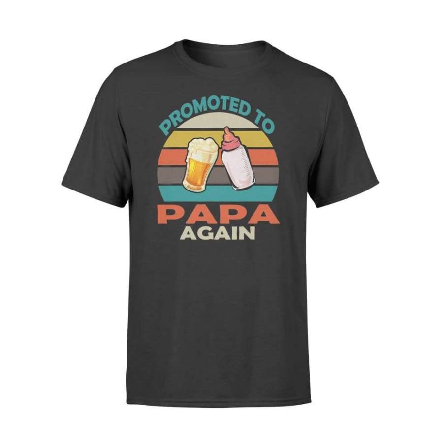 Vintage Promoted To Papa Again Christmas – Standard T-shirt