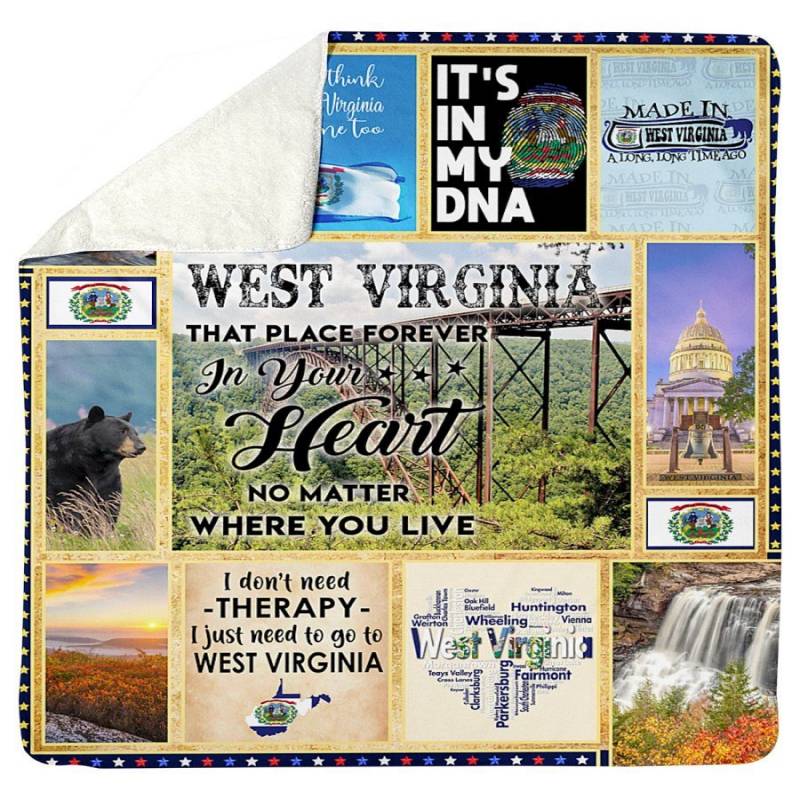 West Virginia That Place Forever In Your Heart Gift For Friends Sherpa Blanket