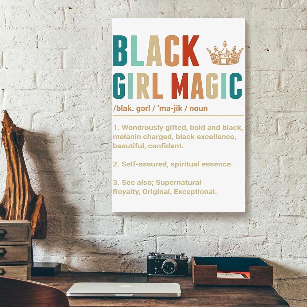 Canvas Painting Black Girl Magic Definition Vertical Canvas Wall Art Elegant Home Decor Canvas