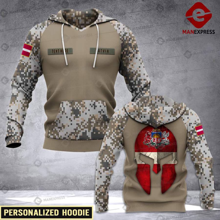 Soldier Latvia personalized 3d Printed HOODIE LEN