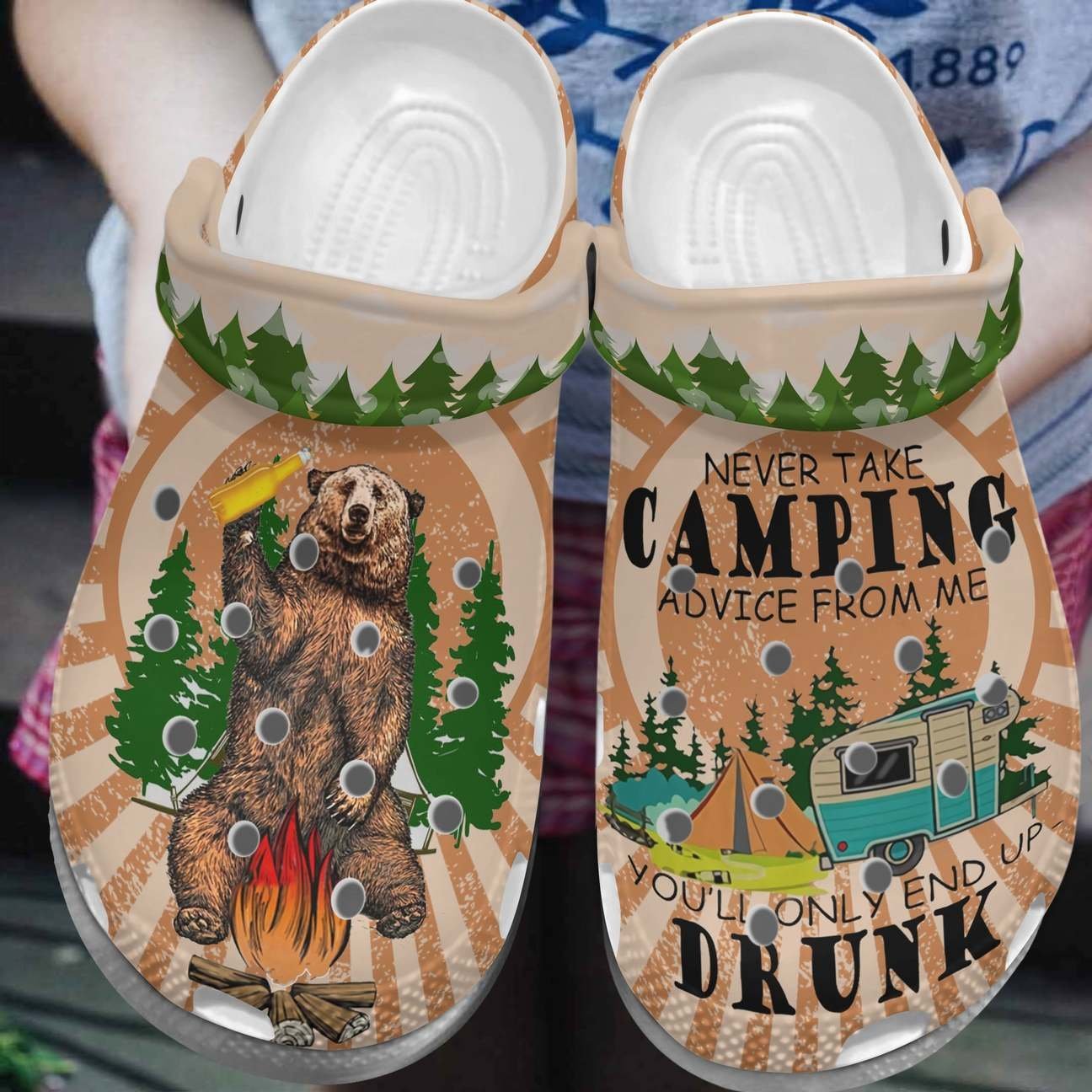 Camping Personalized Clog, Custom Name, Text, Color, Number Fashion Style For Women, Men, Kid, Print 3D You Will Only End Up Drunk