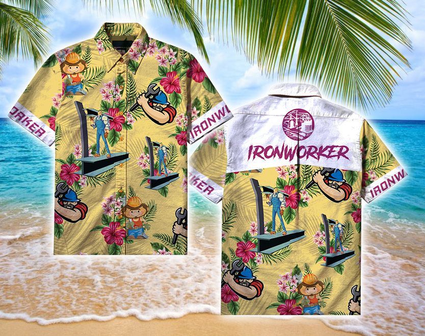 Find Ironworker Yellow Hawaii Aloha Shirts Ha48214