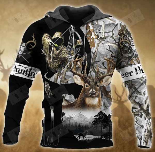 Deer Hunting White All Over Printed 1412 Trendy Fashion