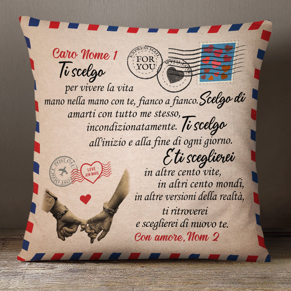 Personalized Italian Coppia I Choose You Couple Pillow Ap137 65O34 (Insert Included)