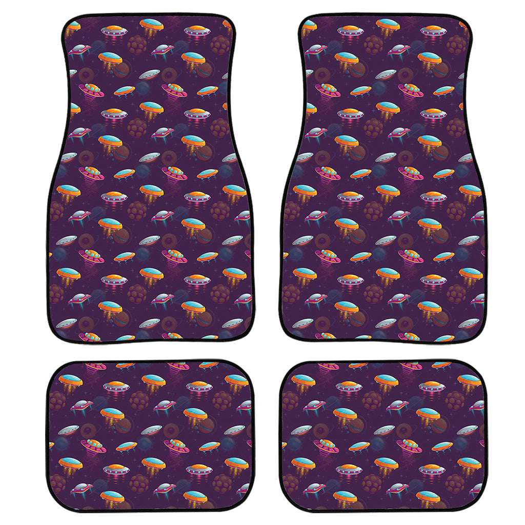 Colorful Ufo Pattern Print Front And Back Car Floor Mats, Front Car Mat