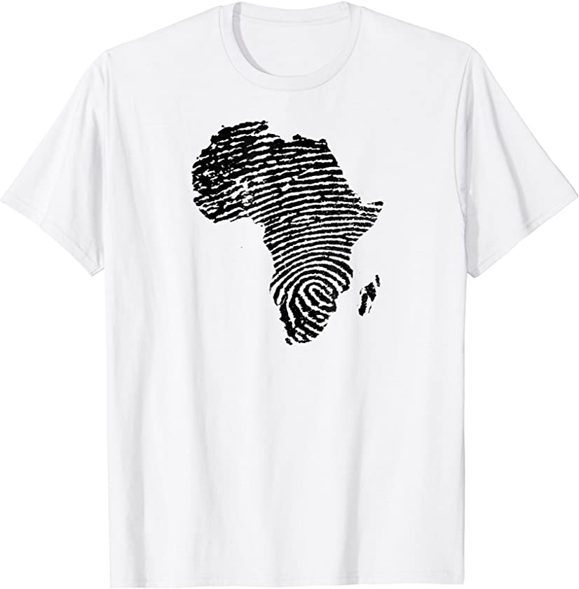 AFRICA Continent DNA Fingerprint T Shirt African Black Pride