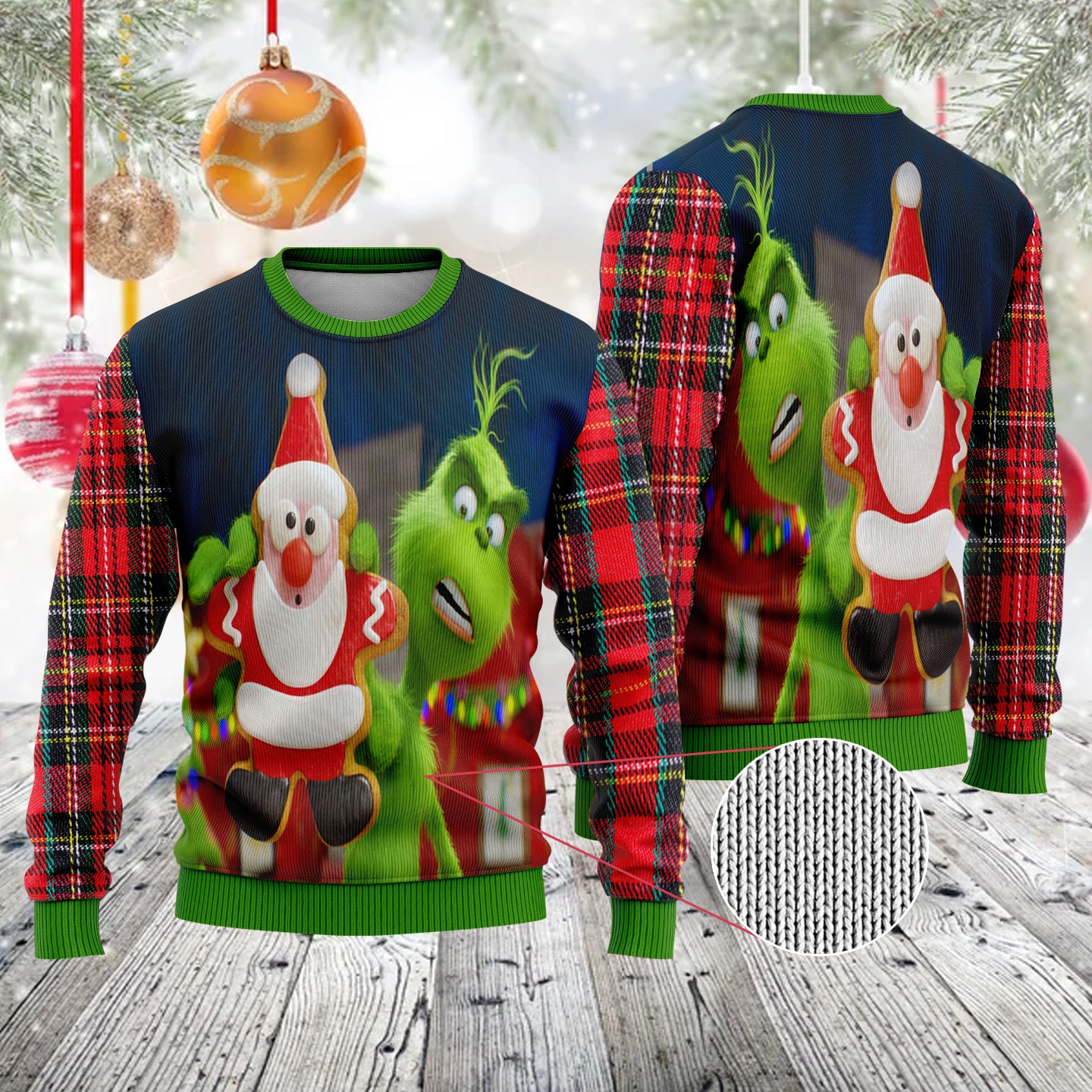 3D Grinch With Santa Toys Merry Christmas Winter Ugly Sweater Unisex Shirt Gifts Men Women For Grandpa