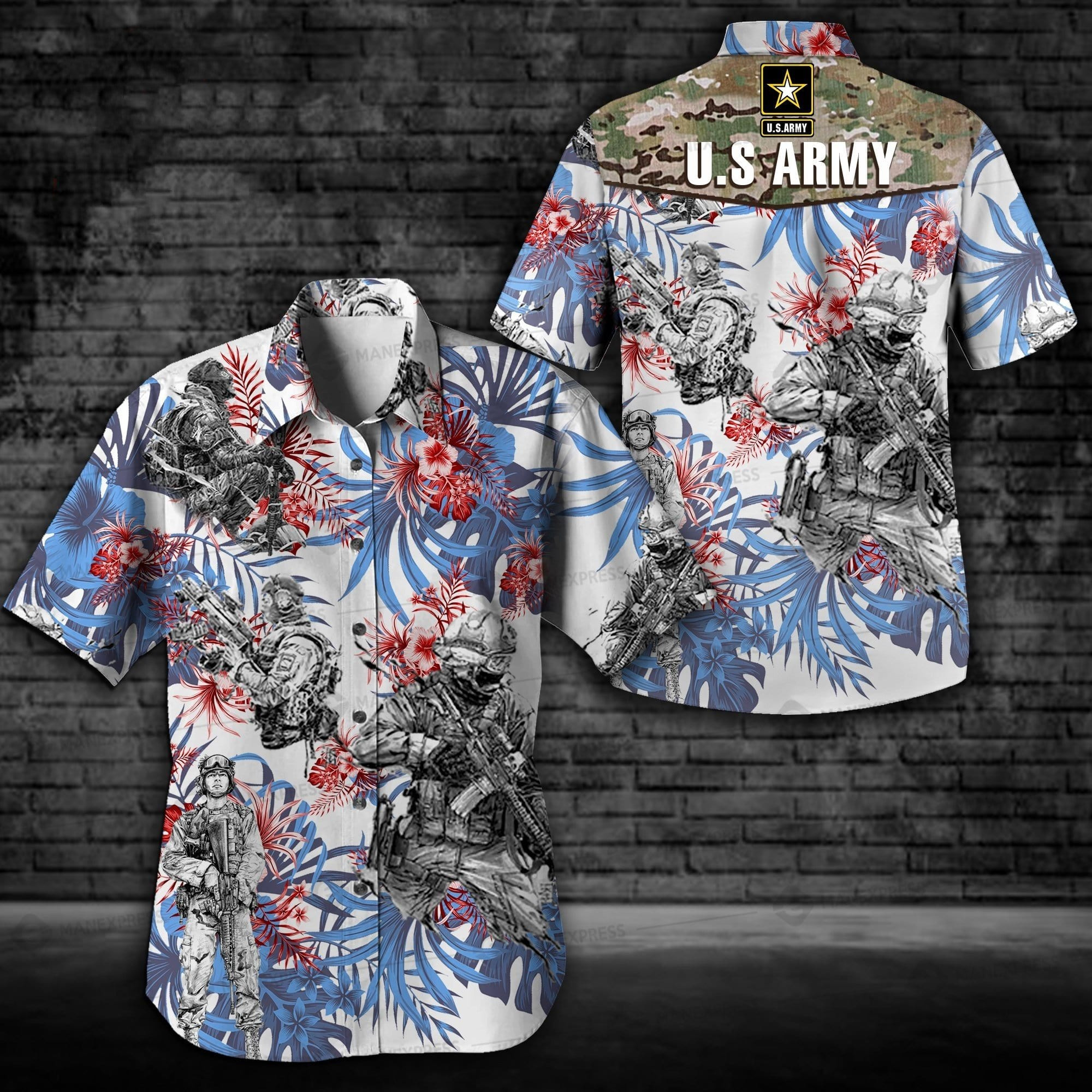 Hawaii Aloha Shirts Us Army Veteran Tropical Ha101537