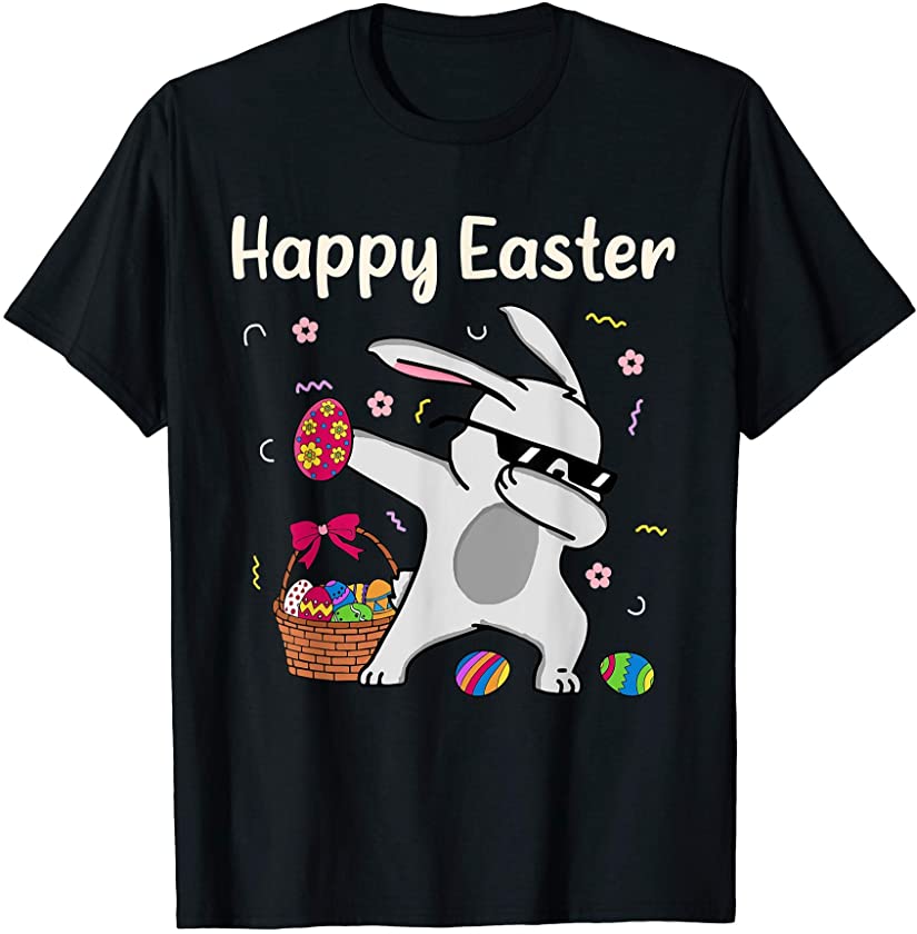 Dabbing Rabbit Boy Easter Day Eggs Dab Boys Girls Kids T-Shirt