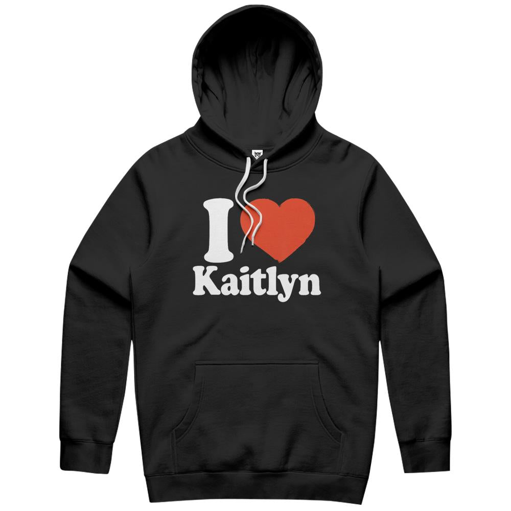 I Love Kaitlyn, I Heart Kaitlyn, Red Heart Valentine Hoodie