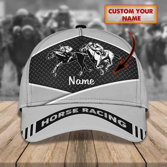 Horse Racing Personalized Name All Over Print Classic Cap For Horse Lovers