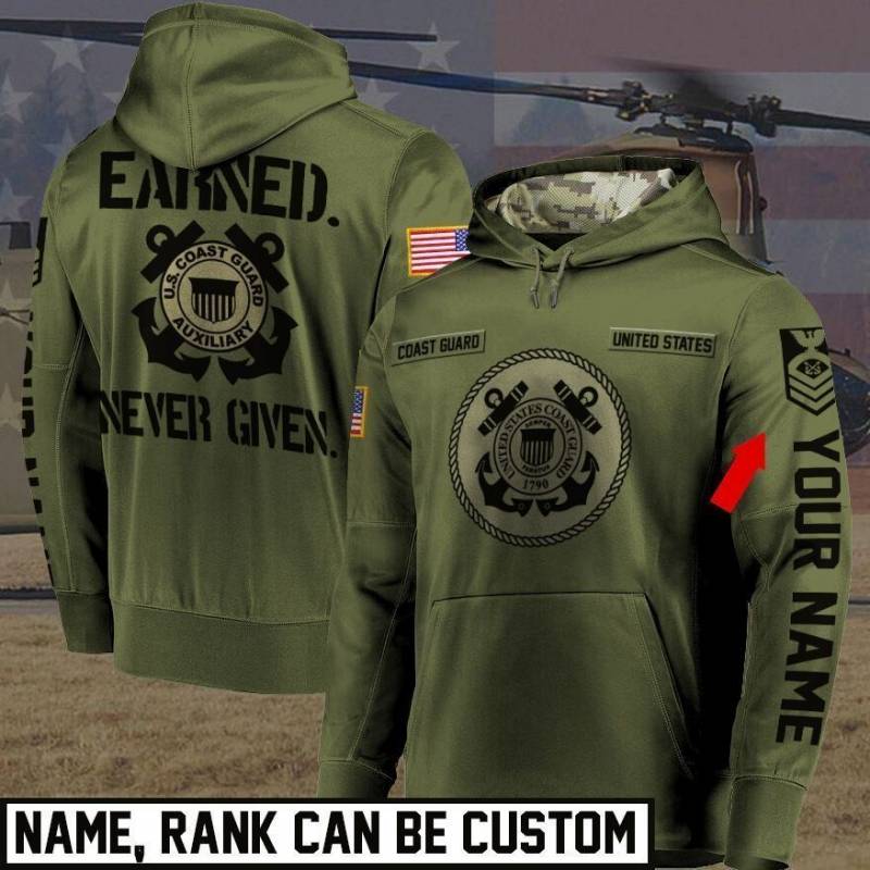 United States Coast Guard Pullover Hoodie Customize 4