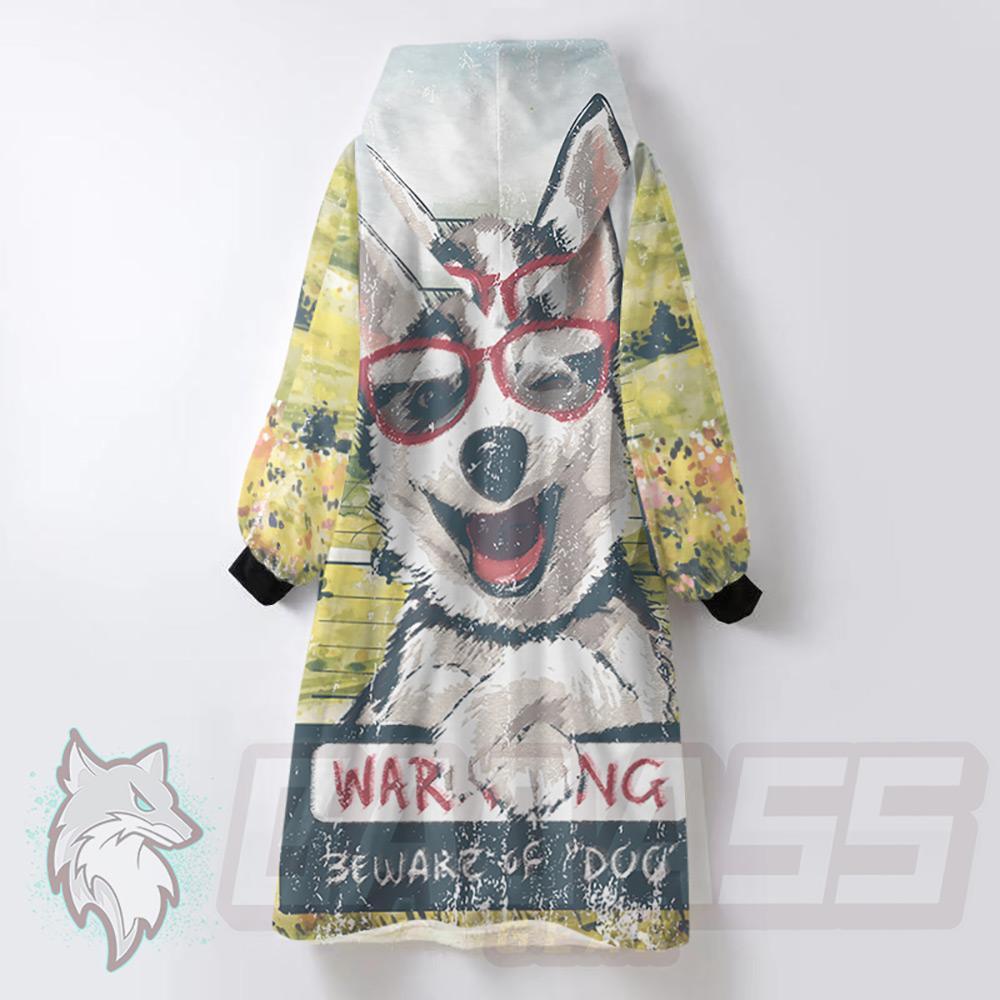 Warning Cool Husky HUK-0013 Oversized Sherpa Blanket Hoodie