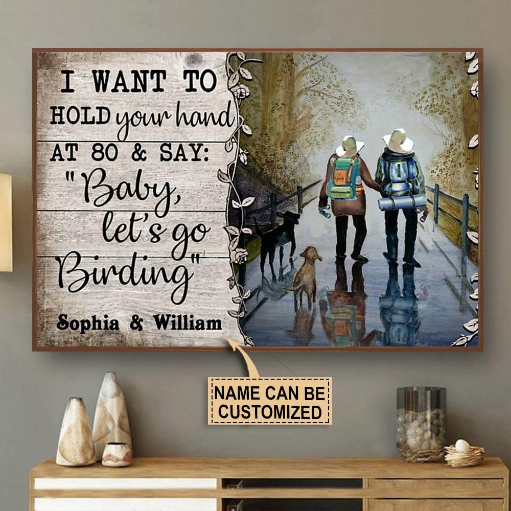 Aeticon Gifts Personalized Birding Hold Your Hand Canvas Mom Dad Gift Home Decor