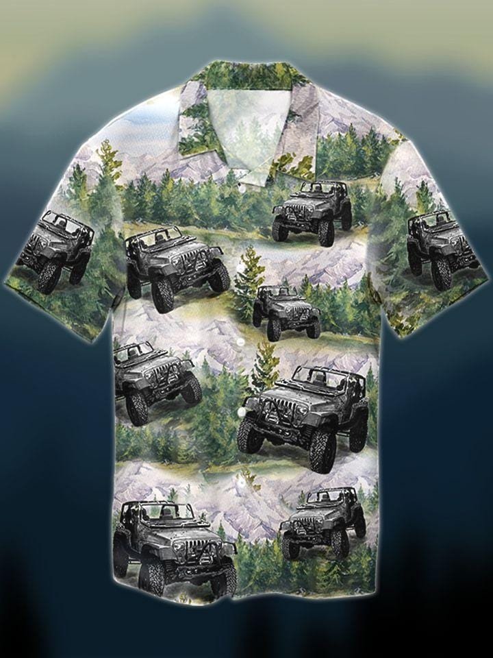 Awesome Jeep In Forest Unisex Hawaii Shirts Ha11092